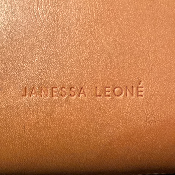 JANESSA LEONE Joan Suede & Leather Crossbody Satchel Bag in Camel Brown/Tan - Picture 6 of 12